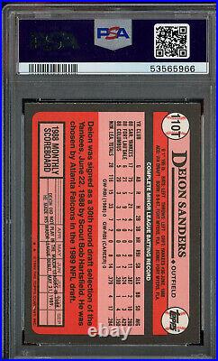 1989 Topps Traded Deion Sanders 110T Rookie Card RC PSA 10 Mint New York Yankees