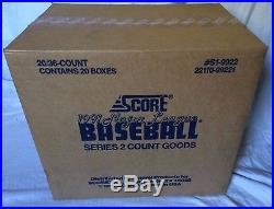 1991 Score Baseball Series 2 Wax Box Vending Case Mickey Mantle Autograph Chance