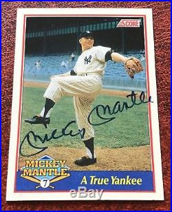 1991 Score MICKEY MANTLE AUTOGRAPH (HOF) Yankees 0909/2500