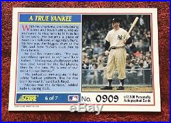 1991 Score MICKEY MANTLE AUTOGRAPH (HOF) Yankees 0909/2500