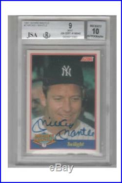 1991 Score Mickey Mantle Autographs 7 Cards With Two Advertising Pieces 1/1