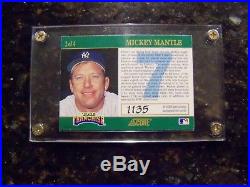 1992 Score The Franchise #2 Mickey Mantle Certified Authentic Auto Yankees