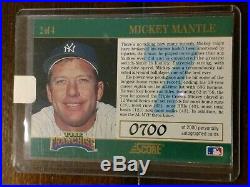 1992 Score The Franchise MICKEY MANTLE Autographed Auto 700/2000