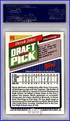 1993 DEREK JETER Topps Gold #98 Rookie Card PSA 10