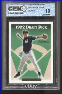 1993 Derek Jeter Topps Gold #98 Gem Mint 10 RC Rookie New York Yankees MVP HOF