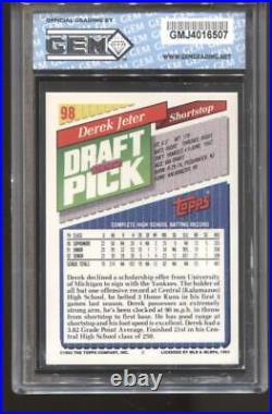 1993 Derek Jeter Topps Gold #98 Gem Mint 10 RC Rookie New York Yankees MVP HOF