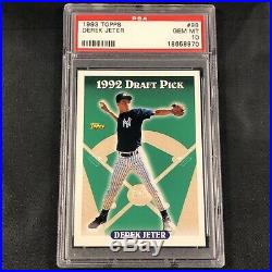 1993 Topps Derek Jeter #98 ROOKIE RC PSA 10 GEM MINT HOF Yankees Legend sp