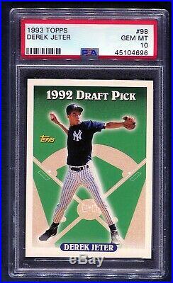 1993 Topps Derek Jeter Rookie Card Rc #98 1992 Draft Pick Yankees Psa 10