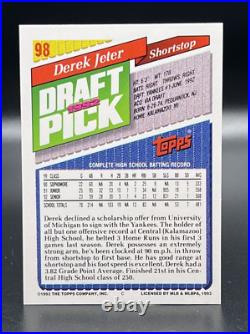 1993 Topps Gold #98 DEREK JETER New York Yankees 1992 Draft Pick RC CENTERED