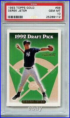 1993 Topps Gold #98 Derek Jeter Rookie Card PSA 10 Gem Mint New York Yankees