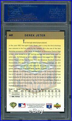 1993 Upper Deck #449 Gold Hologram Derek Jeter Rookie PSA 10 Gem Mint