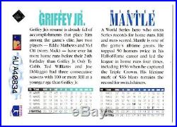 1994 UD Upper Deck MICKEY MANTLE KEN GRIFFEY JR. Dual Auto Autograph Card with COA