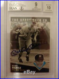 1994 Upper Deck MICKEY MANTLE Authentic AUTO All Time Heroes BECKETT BAS 9 10
