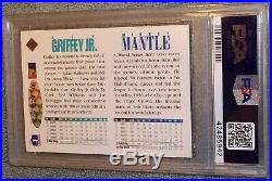 1994 Upper Deck Mickey Mantle Ken Griffey Jr. Dual Graded PSA 7 Autograph PSA 8