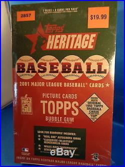 2001 Topps Heritage Baseball Retail Box (7) Packs Autographs