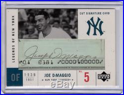 2001 UD Upper Deck Legends of New York NY Joe DiMaggio Cut Signature Auto Yankee