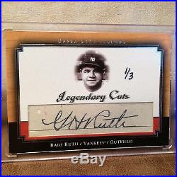 2001 Ud Legendary Cuts Babe Ruth Autographed Cuts Auto 1/3