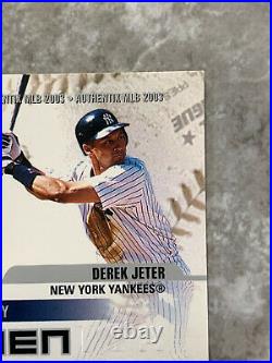 2003 Fleer Authentix Derek Jeter 3rd Row Jersey Patch Auto #188/300 Card