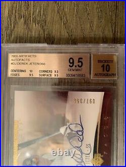 2005 BGS 9.5 10 Artifacts Autofacts Derek Jeter Auto Autograph PSA Yankees HOF