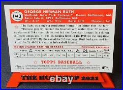 2009 Topps Chrome BABE RUTH New York Yankees Gold Refractor 1952 SP #1/3