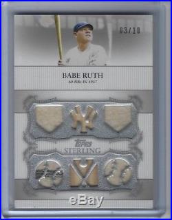 2009 Topps Sterling Moments Relics #SMR10 Babe Ruth 3/10 Jersey #