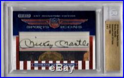 2010 Razor Sports Icons MICKEY MANTLE Cut Auto Autograph Signature Card #2/2 SSP