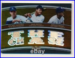 2010 Triple Threads MICKEY MANTLE MARIS BABE RUTH Triple Game Relic #/27