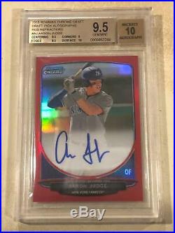 2013 Bowman Chrome Draft Prospect Red Refractor Auto Aaron Judge 3/5 BGS 9.5 10