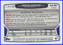 2013 Bowman Chrome Miguel Andujar Blue Refractor Auto / Autograph #113/150
