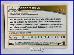 2013 Topps Chrome Gold Autograph #GC Gerrit Cole Rookie Card RC (25/50)