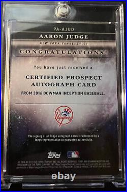 2016 Bowman Inception auto autograph Aaron Judge New York Yankees