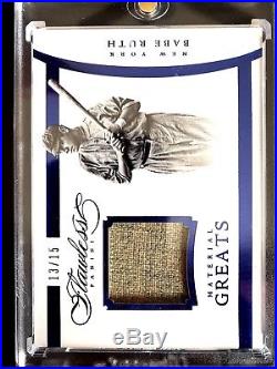 2016 Panini Flawless Babe Ruth Game Used Uniform Relic Yankees Patch #13/15 HOF
