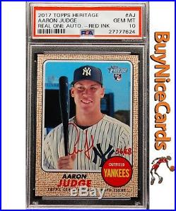 2017 Aaron Judge Topps Heritage Real One Red Ink Auto /68 PSA 10 Pop 10