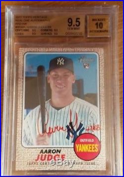 2017 Heritage Aaron Judge Real One Red Auto /68 BGS 9.5 Yankees Rookie RC