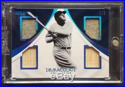 2017 Immaculate New York Yankees Babe Ruth Quad Relic Blue SSP Jersey Bat /3