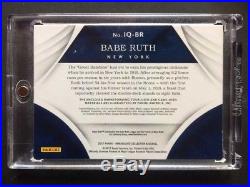 2017 Immaculate New York Yankees Babe Ruth Quad Relic Blue SSP Jersey Bat /3