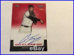 2017 Leaf Trinity Gleyber Torres Clear Autograph #4/5 Red Parallel Auto Yankees