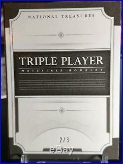 2017 National Treasures Triple Player Materials 2/3 Ruth, Mantle, Gehrig