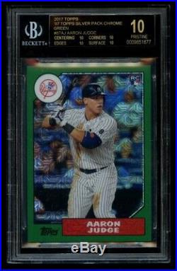 2017 Topps Aaron Judge 1987 Silver Pack Chrome Green Refractor BGS 10 Black Lbl
