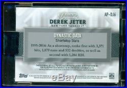 2017 Topps Dynasty Derek Jeter Yankees Logoman Prime Patch Auto 1/1 (TJ)
