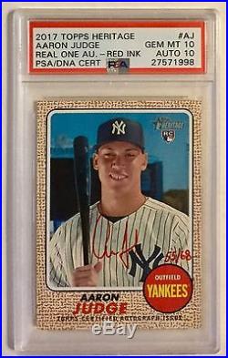 2017 Topps Heritage Aaron Judge #aj Real One Auto Autograph-red Ink Psa 10 55/68