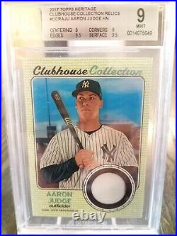 2017 Topps Heritage Clubhouse Collection Relics Aaron Judge RC PSA 9