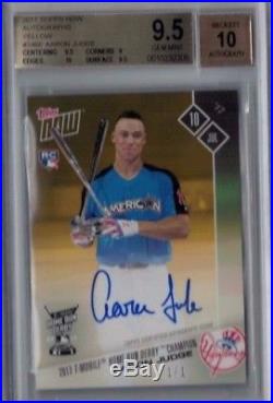 2017 Topps Now #346E Aaron Judge RC HR Derby Champion Auto #1/1 BGS 9.5/10