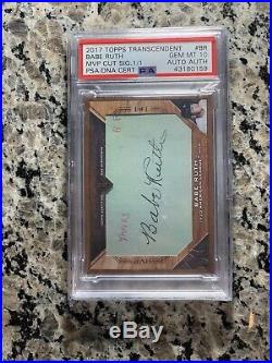2017 Topps Transcendent Babe Ruth Cut Auto 1/1 PSA 10 -Only Ruth 10 Exists -PMJS