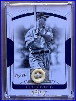 2018 National Treasures LOU GEHRIG Game Used Jersey Button 1/1 Yankees