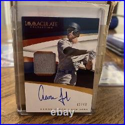 2018 Panini Immaculate AARON JUDGE Patch ON CARD AUTO /49 New York Yankees