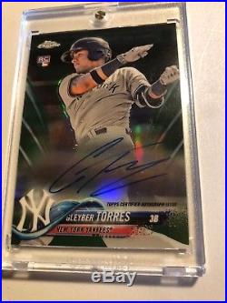 2018 Topps Chrome Gleyber Torres Green Refractor RC Rookie Auto Autograph /99
