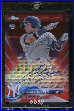 2018 Topps Chrome Red Wave Gleyber Torres Auto Autograph #5/5