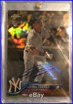 2018 Topps Chrome Update Gleyber Torres Rc Gold Refractor Auto 13/50 Yankees
