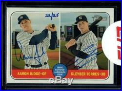 2018 Topps Heritage Aaron Judge Gleyber Torres Real One Dual Auto 22/25 Yankees